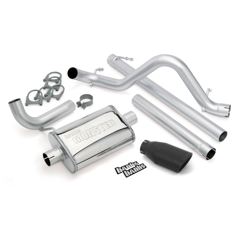 Banks Power 07-11 Jeep 3.8L Wrangler Unlimited - 4dr Monster Exh Sys - SS Single Exh w/ Black Tip - 51322-B