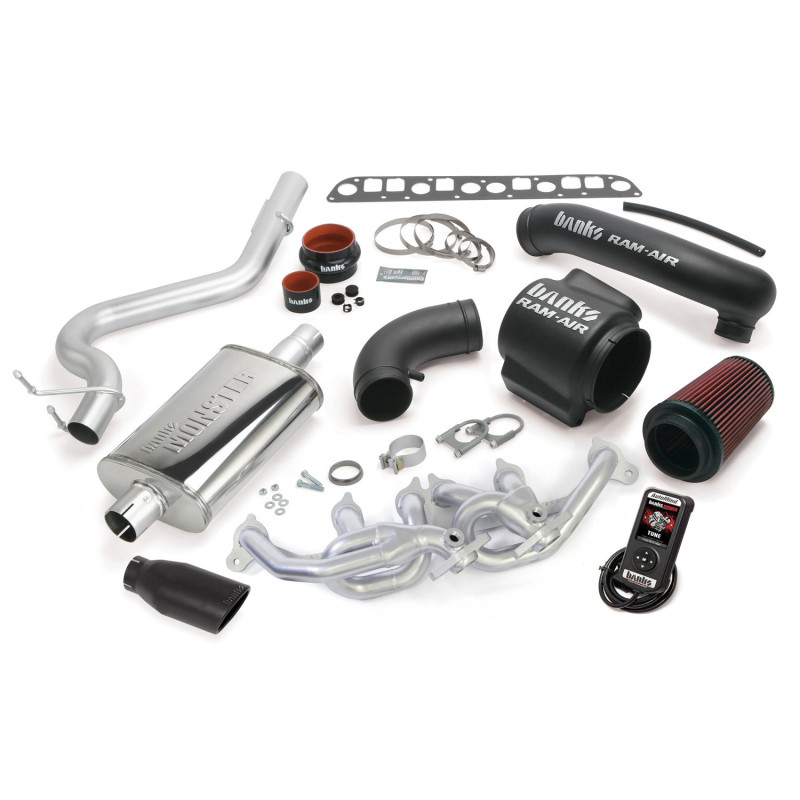 Banks Power 00-03 Jeep 4.0L Wrangler PowerPack System - SS Single Exhaust w/ Black Tip - 51333-B