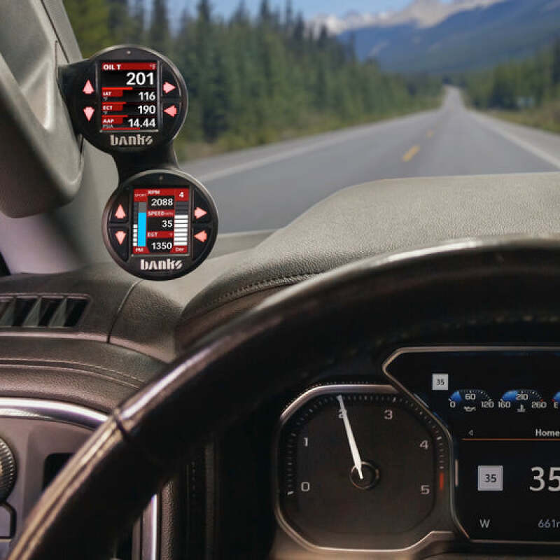 Banks Power 19-21 Chevy/GMC 1500 / 20-23 Chevy/GMC 2500/3500 - iDash Stealth Dual Pod Mount 52mm - 63362