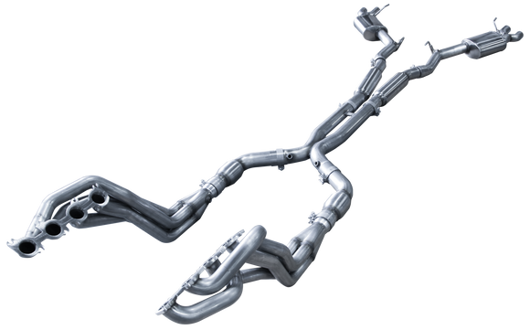 ARH 2" Long Tube Headers w. Offroad Resonated X-Pipe w. Mufflers - 15-20 Mustang GT350