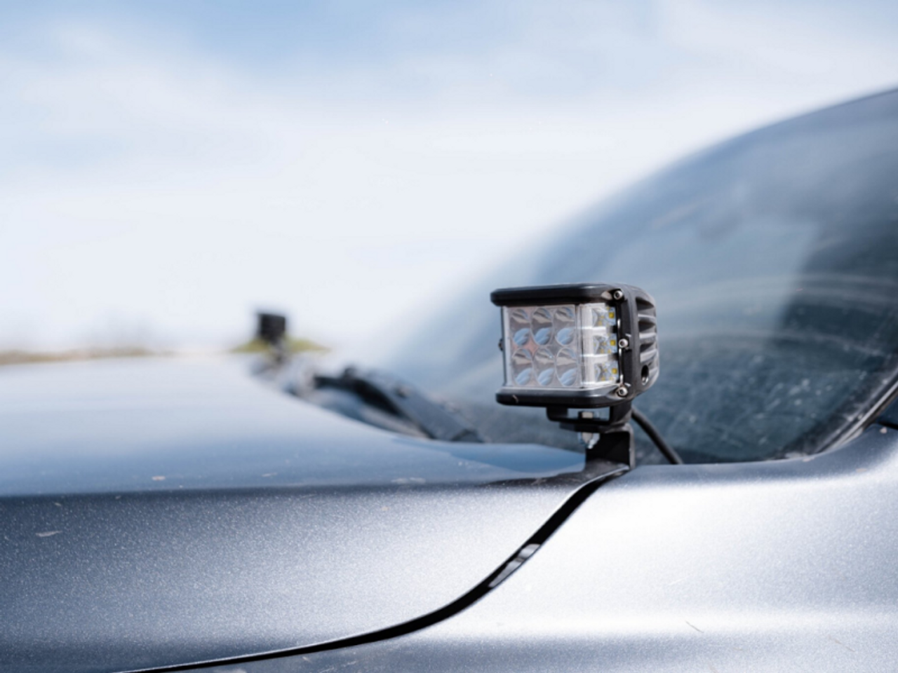 Cali Raised 2016-2023 Toyota Tacoma Low Profile Ditch Light Brackets Kit - Blue Backlight - Tall - CR2858