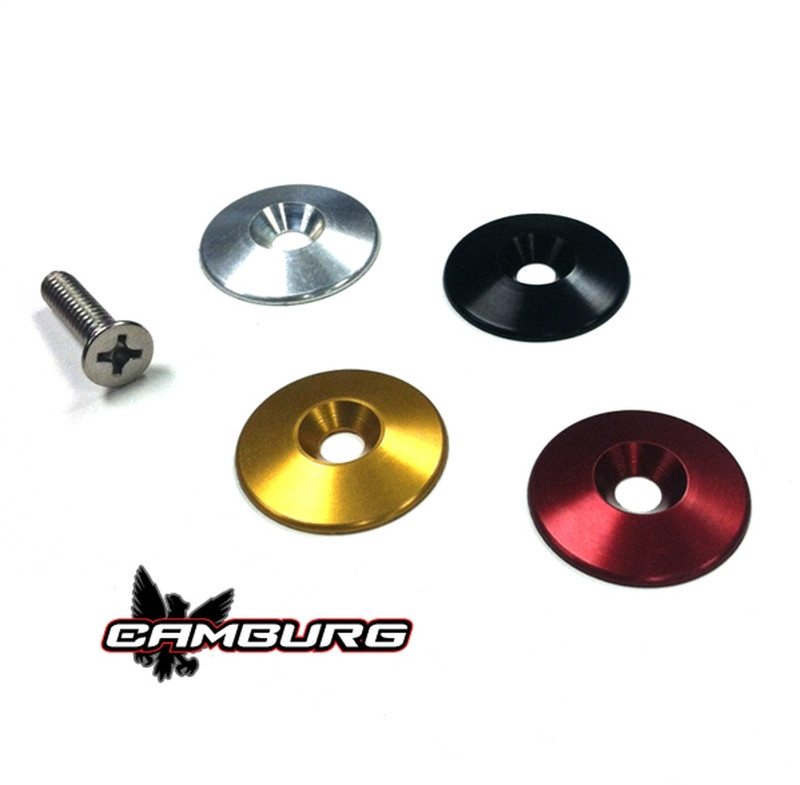 Camburg Black Fender Washer 10 Pack (aluminum washer bolt body clip 1/8in. tab) - CAM-040073