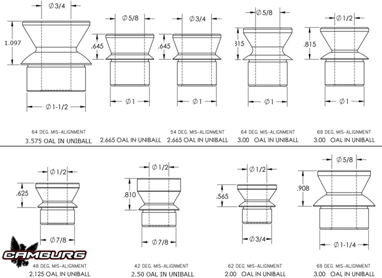 Camburg 1in. x 5/8in. Hi-misalignment Spacers (pair) - CAM-040119
