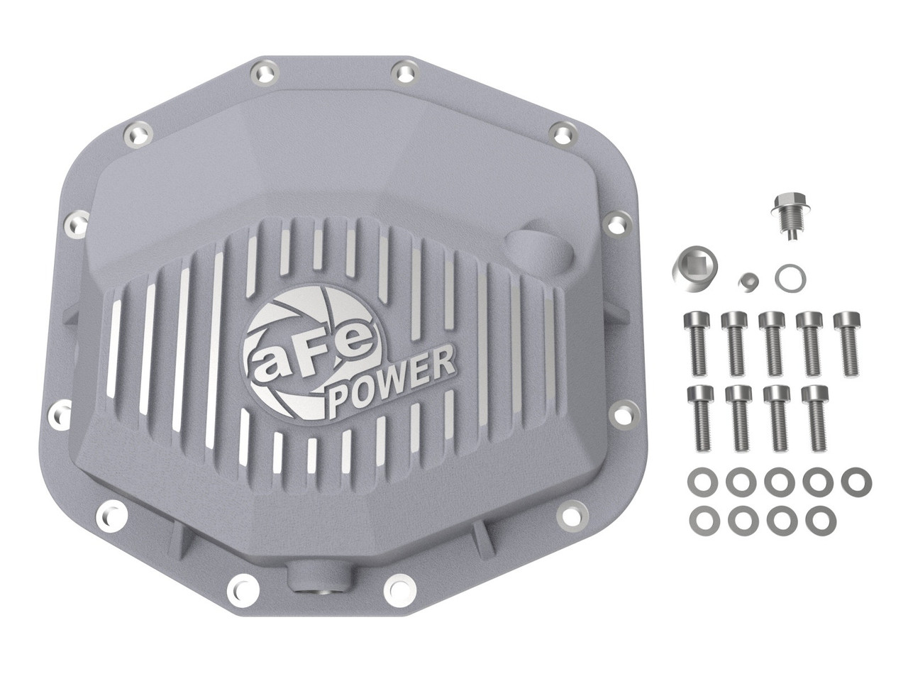 aFe Power Street Series Rear Differential Cover Raw w/ Machined Fins - 21-24 RAM TRX