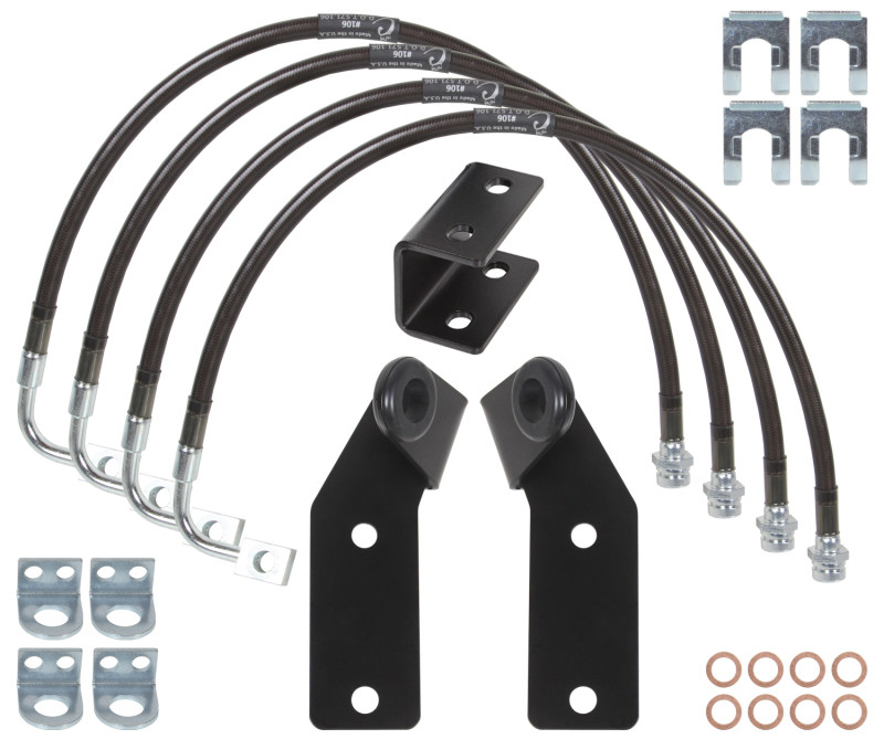 Carli 07-17 Jeep Wrangler Extended Brake Lines Guides And E-Brake Drop Bracket - CS-JBBLKIT-11
