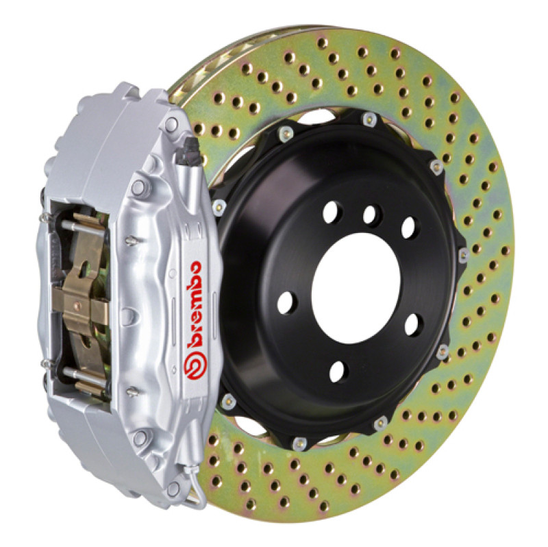 Brembo 15-21 WRX Front GT BBK 4 Piston Cast 2pc 332x32 2pc Rotor Drilled-Silver - 1B1.7008A3