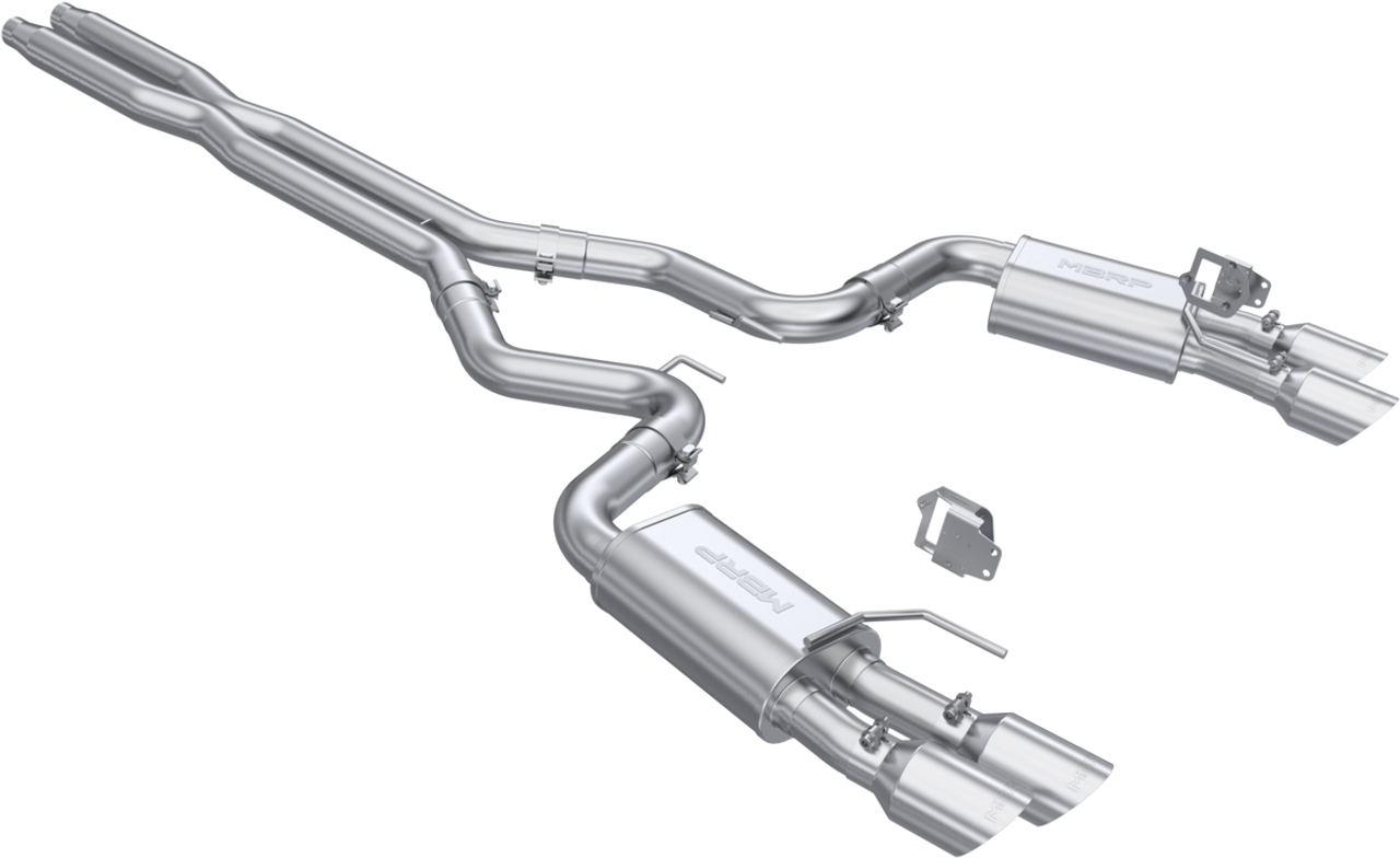MBRP Race Profile 3" Catback Exhaust w. Quad Stainless Tips - T304 Stainless - 24+ S650 Mustang GT