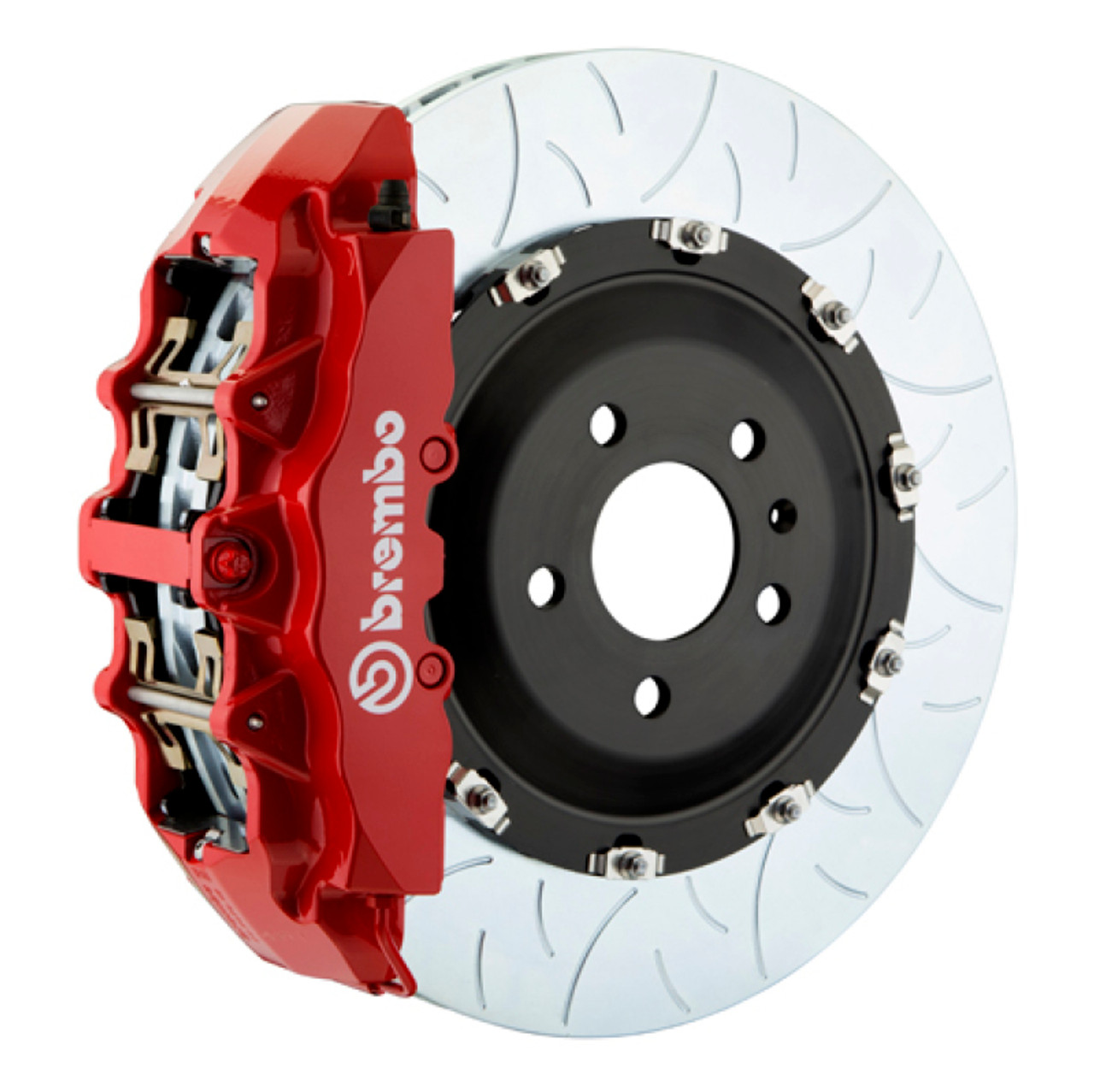 Brembo 00-06 X5 (E53) Front GT BBK 8 Piston Cast 380x34 2pc Rotor Slotted Type-3-Red - 1G3.9002A2