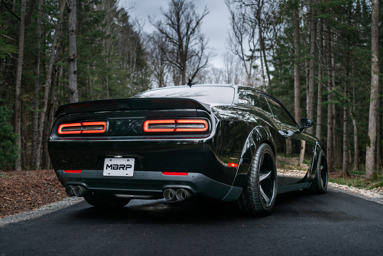 MBRP Street Profile 3" Catback Exhaust w. Quad Polished Tips - Aluminized Steel - 15+ Challenger Hellcat / Redeye / Demon