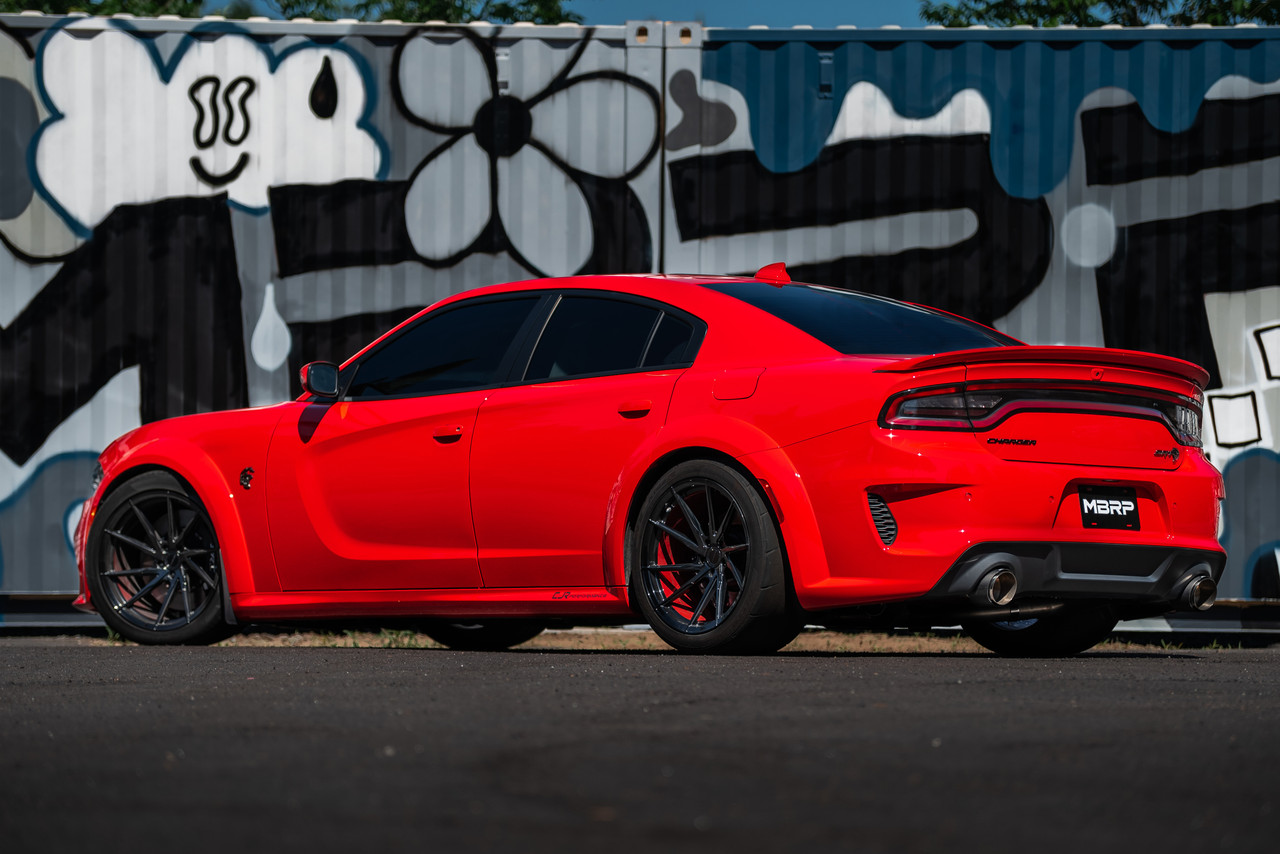 MBRP Street Profile 3" Catback Exhaust w. Dual CF Tips - T-304 Stainless - 15+ Charger Hellcat / Redeye