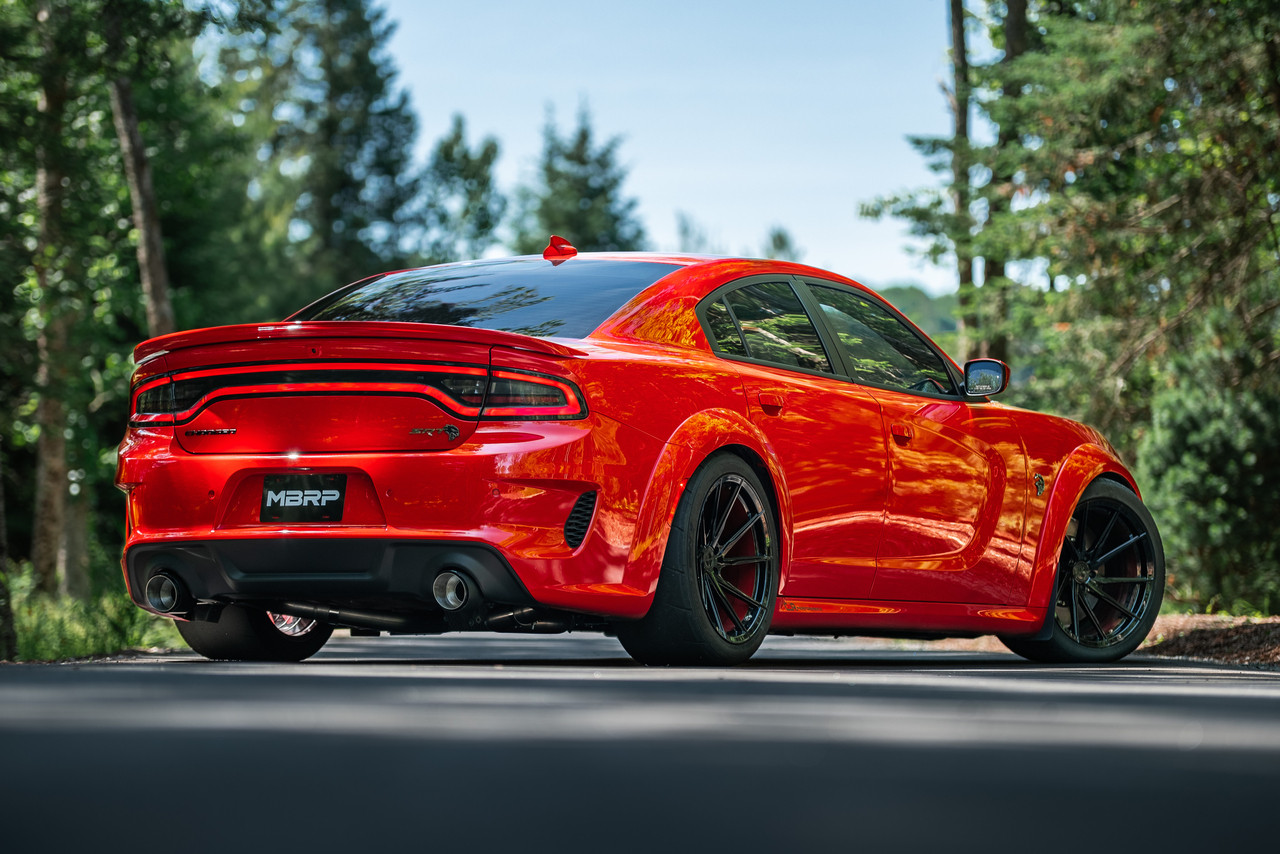 MBRP Race Profile 3" Catback Exhaust w. Dual Polished Tips - Aluminized Steel - 15+ Charger Hellcat / Redeye