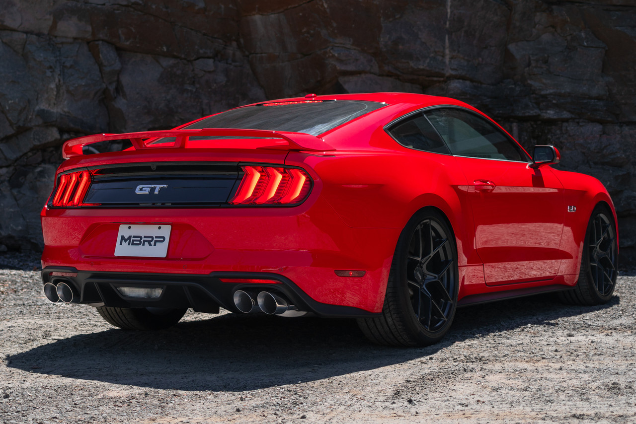 MBRP Street Profile 3" Catback Exhaust w. Quad CF Tips - T-304 Stainless - 18-23 Mustang GT