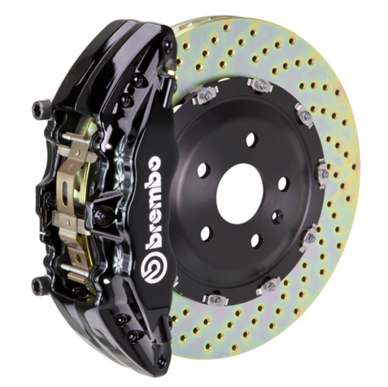 Brembo 14-18 1500 Sierra (w/ Alum Knuckles) Fr GT BBK 6Pis Cast 2pc 380x34 2pc Rtr Drill-Black - 1J1.9018A1