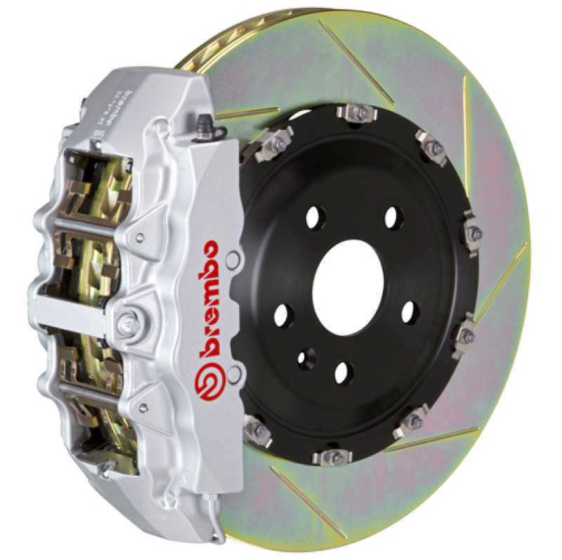Brembo 07-16 Tundra Front GT BBK 6 Piston Cast 2pc 380x34 2pc Rotor Slotted Type-1-Silver - 1J2.9007A3