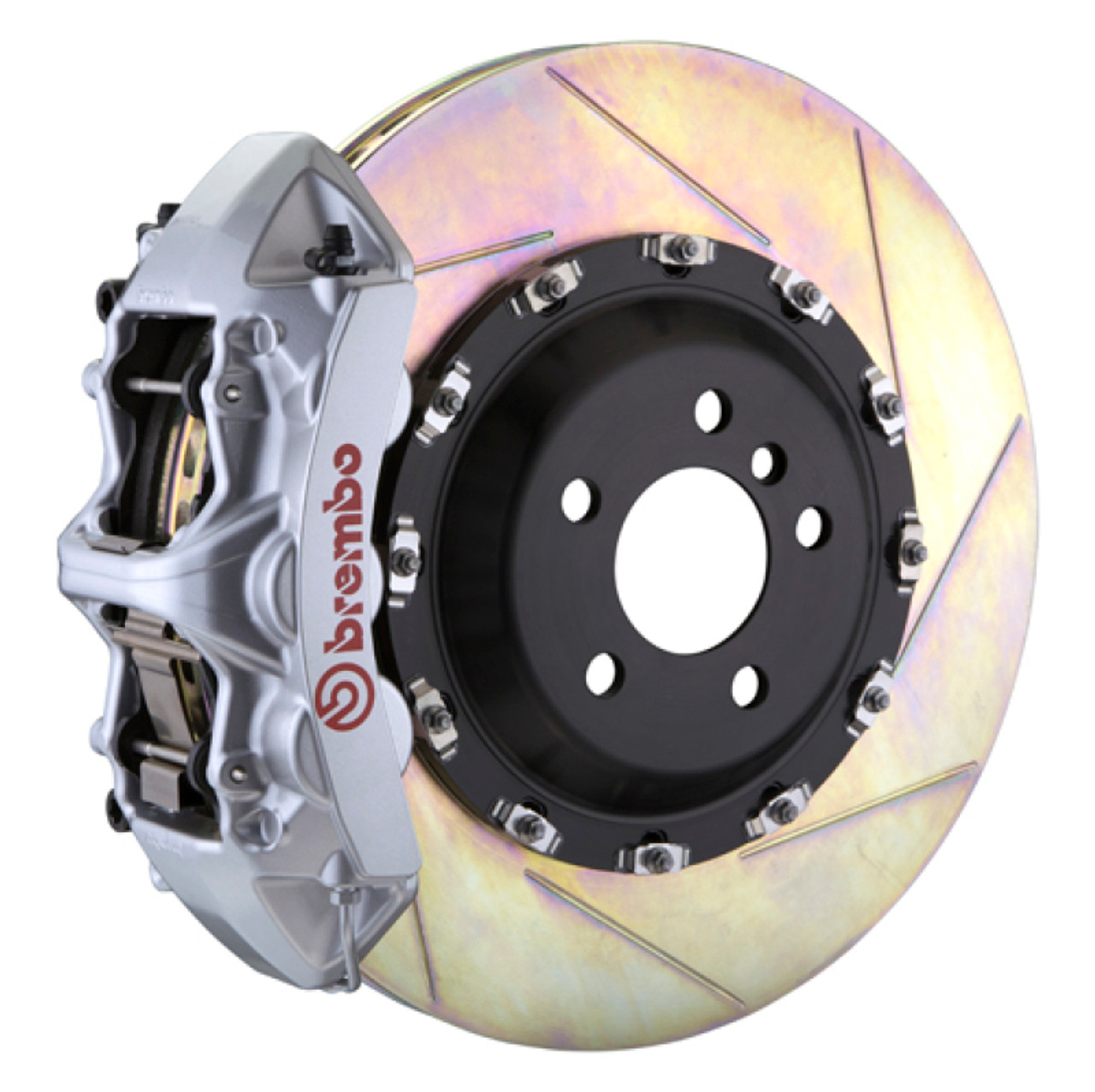 Brembo 03-13 Flying Spur Front GT BBK 6 Piston Cast 411x34 2pc Rotor Slotted Type1 -Silver - 1L2.9501A3