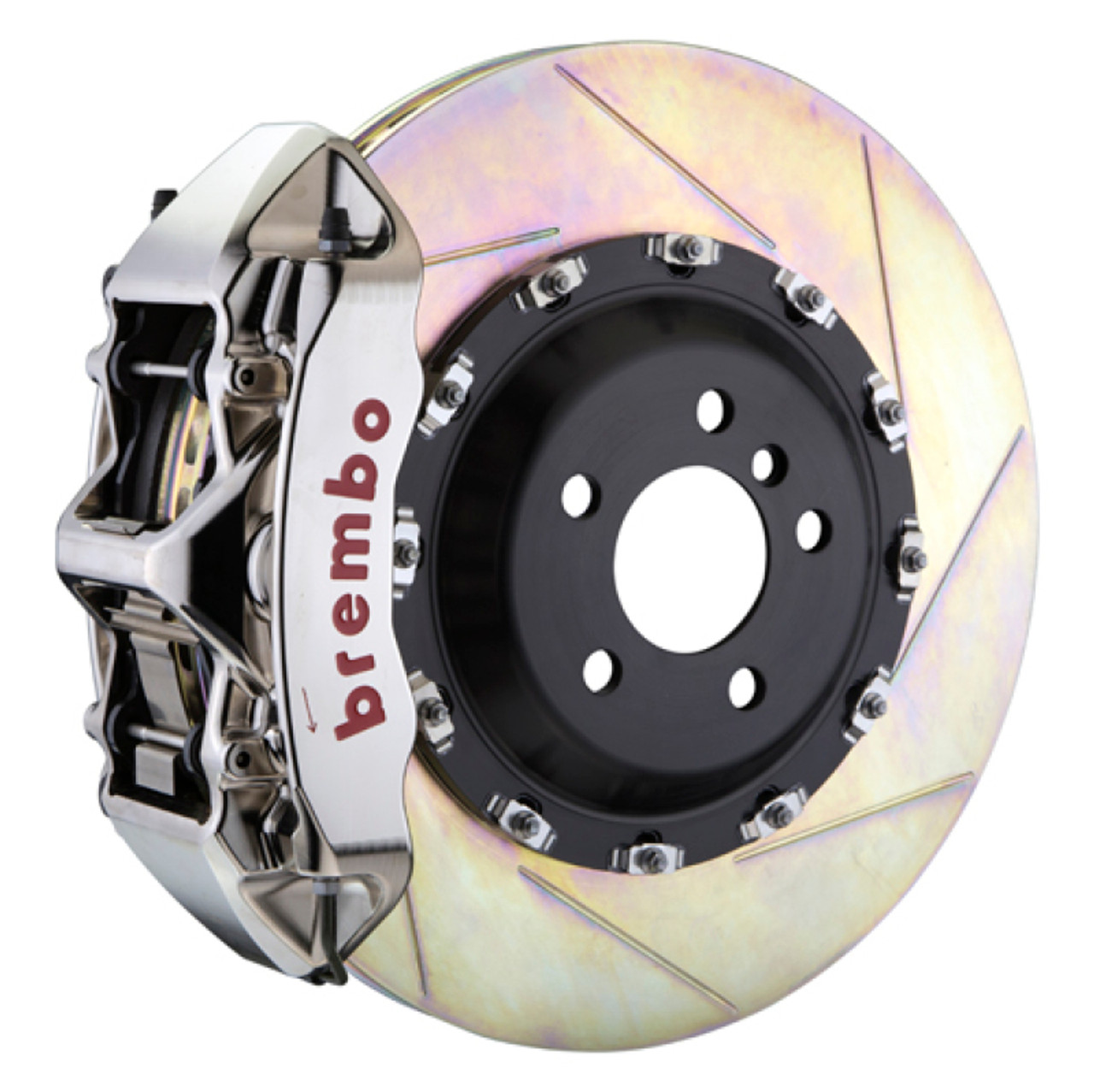 Brembo 12-14 ML550 Front GTR BBK 6 Piston Billet 411x34 2pc Rotor Slotted Type1-Nickel - 1L2.9502AR