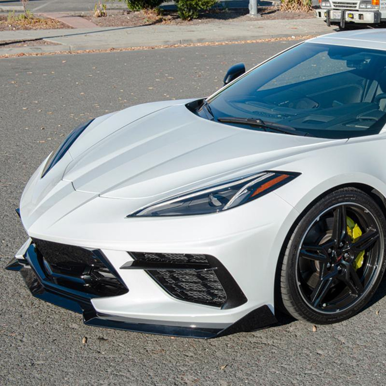 EOS 5VM Matte Black Front Splitter - 2 Piece - C8 Corvette