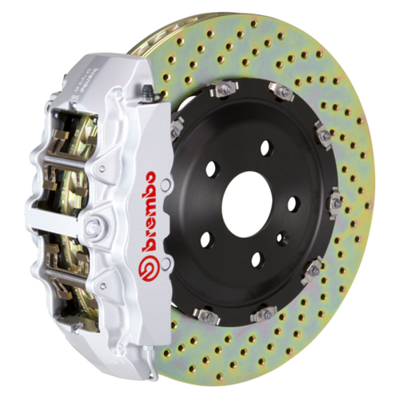 Brembo 05-11 A6 3.0T/4.2L Front GT BBK 6 Piston Cast 380x34 2pc Rotor Drilled-Silver - 1N1.9032A3