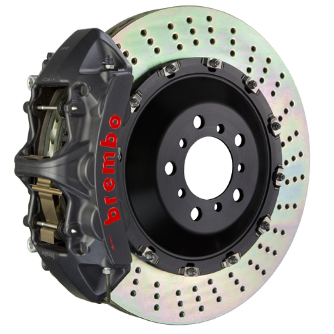 Brembo 2023 Volkswagen Tiguan R (Mk2) Front GTS BBK 6-Piston 405x34 2-Piece Rotors Drilled - Black H - 1N1.9548AS