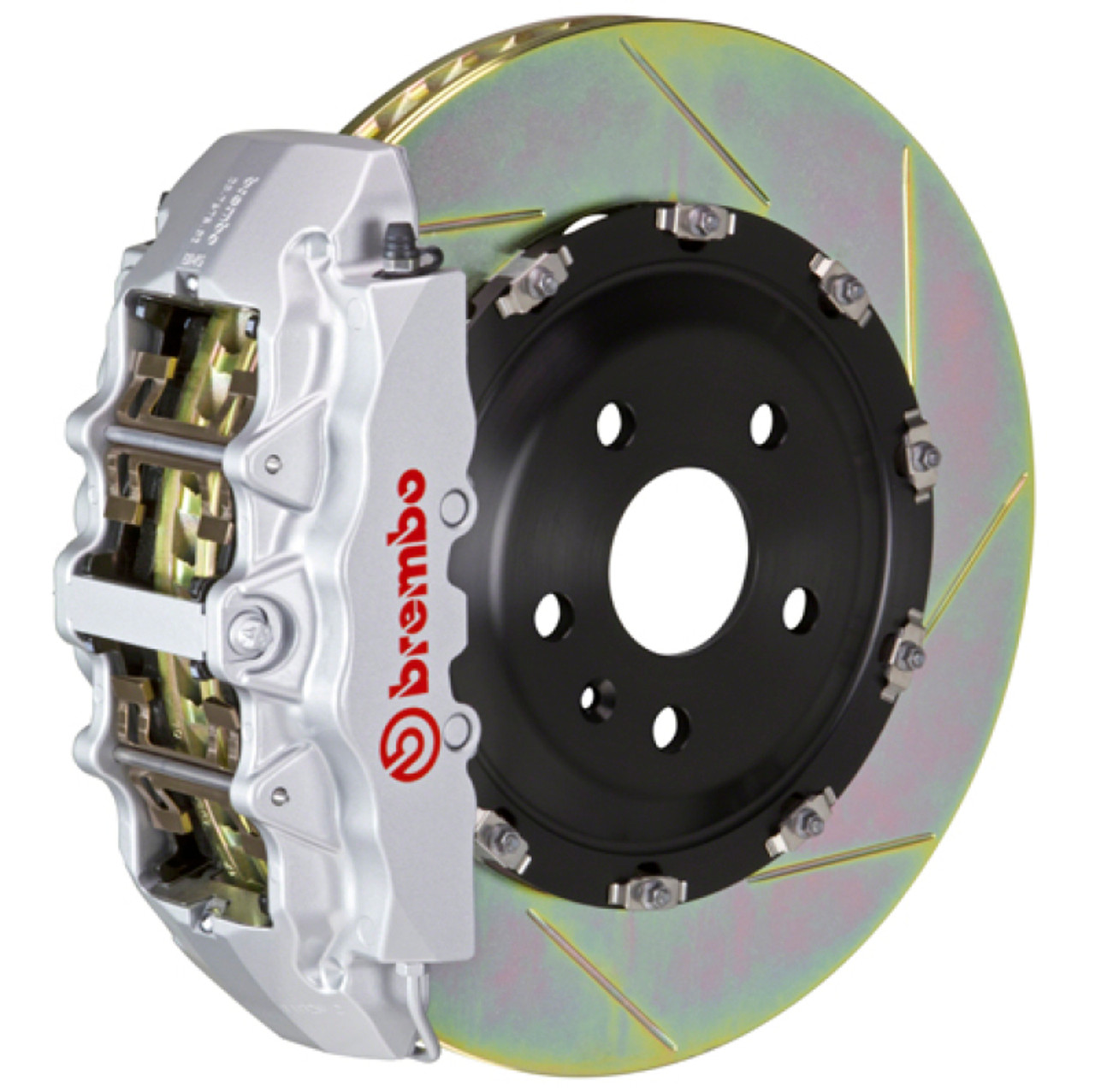 Brembo 22+ Golf R/22+ S3 Front GT BBK 6 Piston Cast 380x34 2pc Rotor Slotted Type1-Silver - 1N2.9081A3