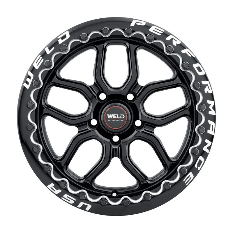 Weld Laguna Beadlock Gloss Black 17x10 Rear Wheel - 15-23 Dodge Hellcat Charger / Challenger Widebody