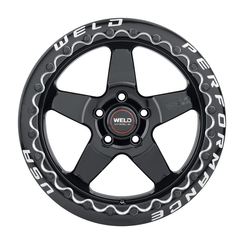 Weld Ventura Beadlock Gloss Black 17x10 Rear Wheel - 2015-2025+ Ford Mustang GT