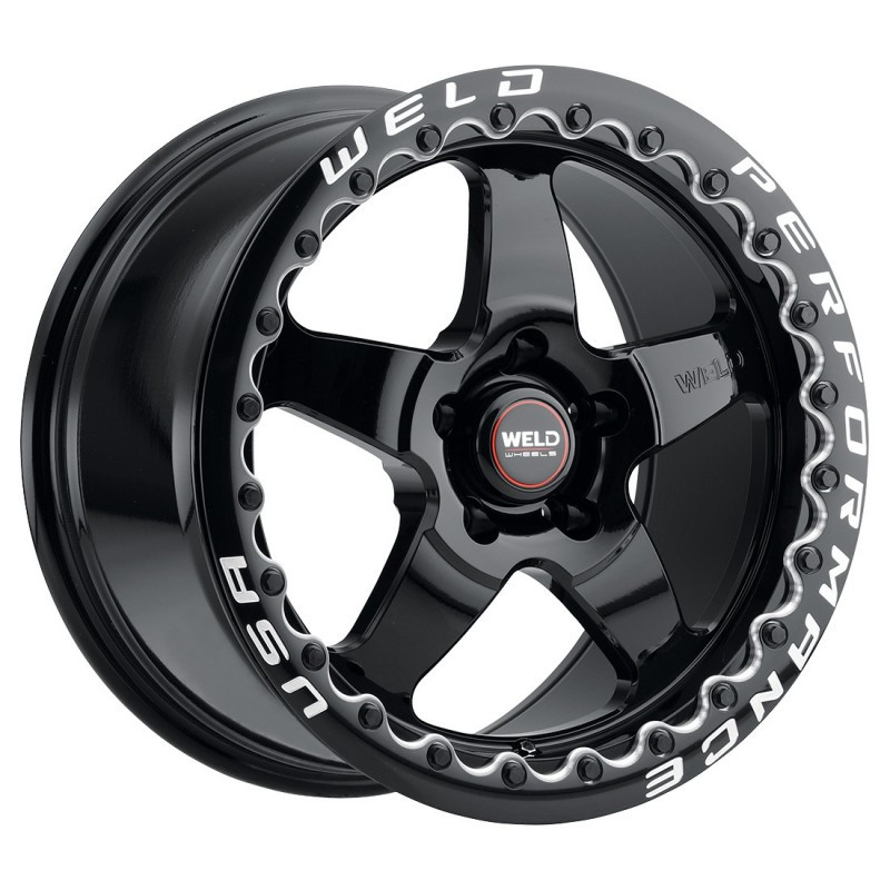 Weld Ventura Beadlock Gloss Black 17x10 Rear Wheel - 2015-2025+ Ford Mustang GT