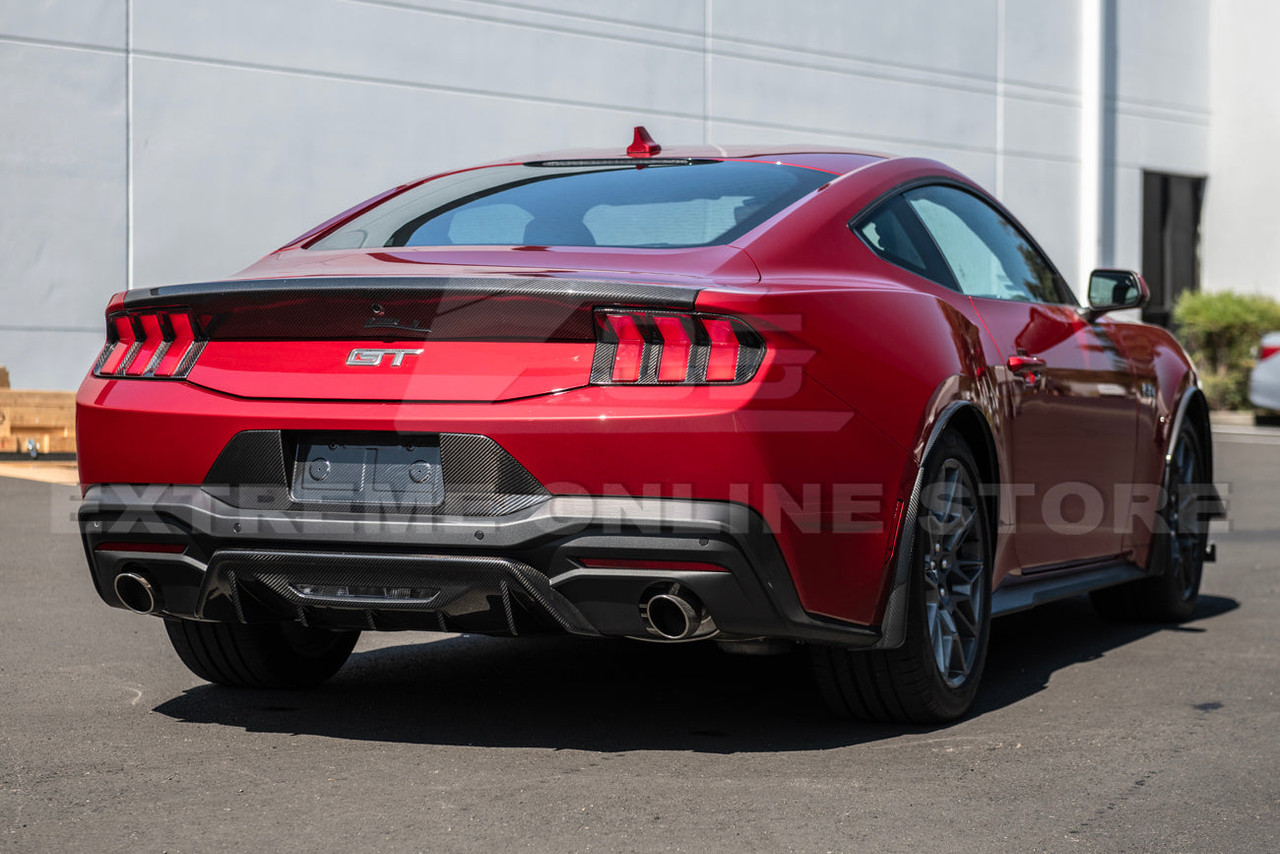 EOS Rear Bumper Diffuser Finned - Carbon Fiber - 2024+ Mustang