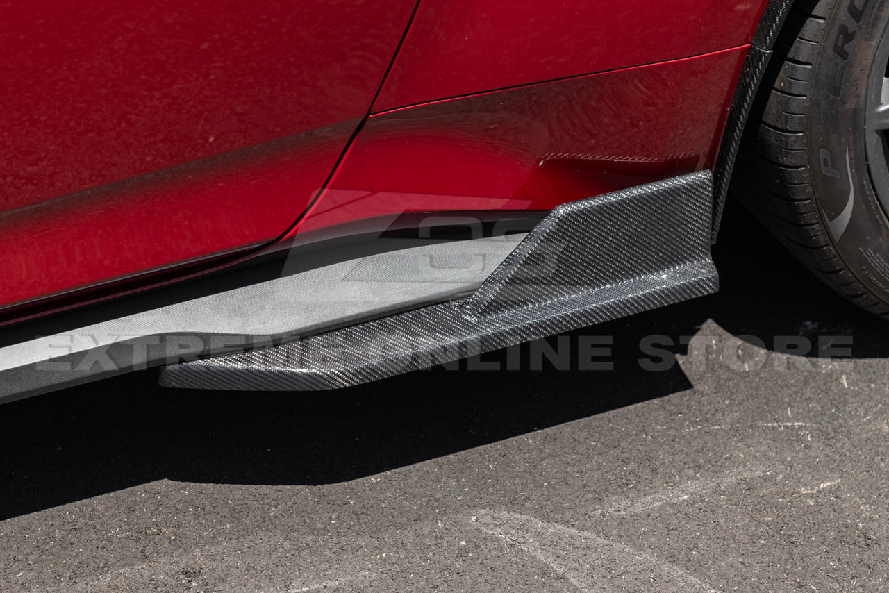 EOS Side Skirt Extensions - Carbon Fiber - 2024+ Mustang GT S650
