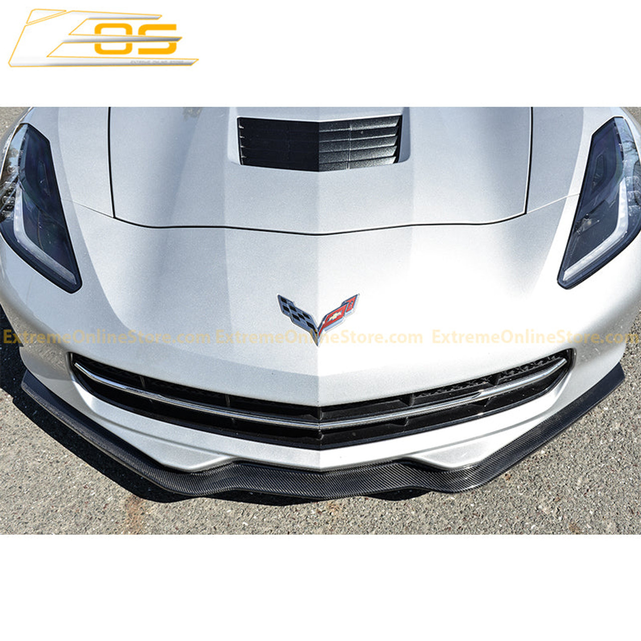 EOS Stage 2 Front Splitter w/o Winglets  - Carbon Fiber - C7 Stingray / GS / Z06