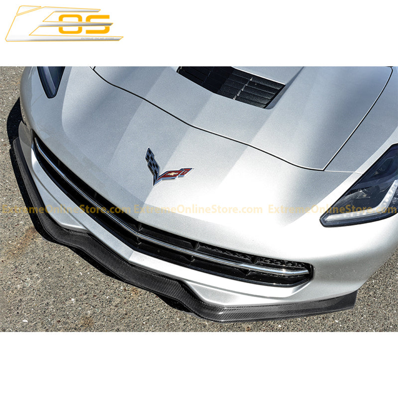 EOS Stage 2 Front Splitter w/o Winglets  - Carbon Fiber - C7 Stingray / GS / Z06