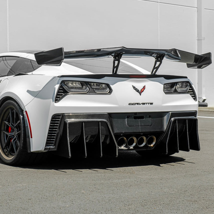EOS Track Package Finned Rear Diffuser - Carbon Fiber - C7