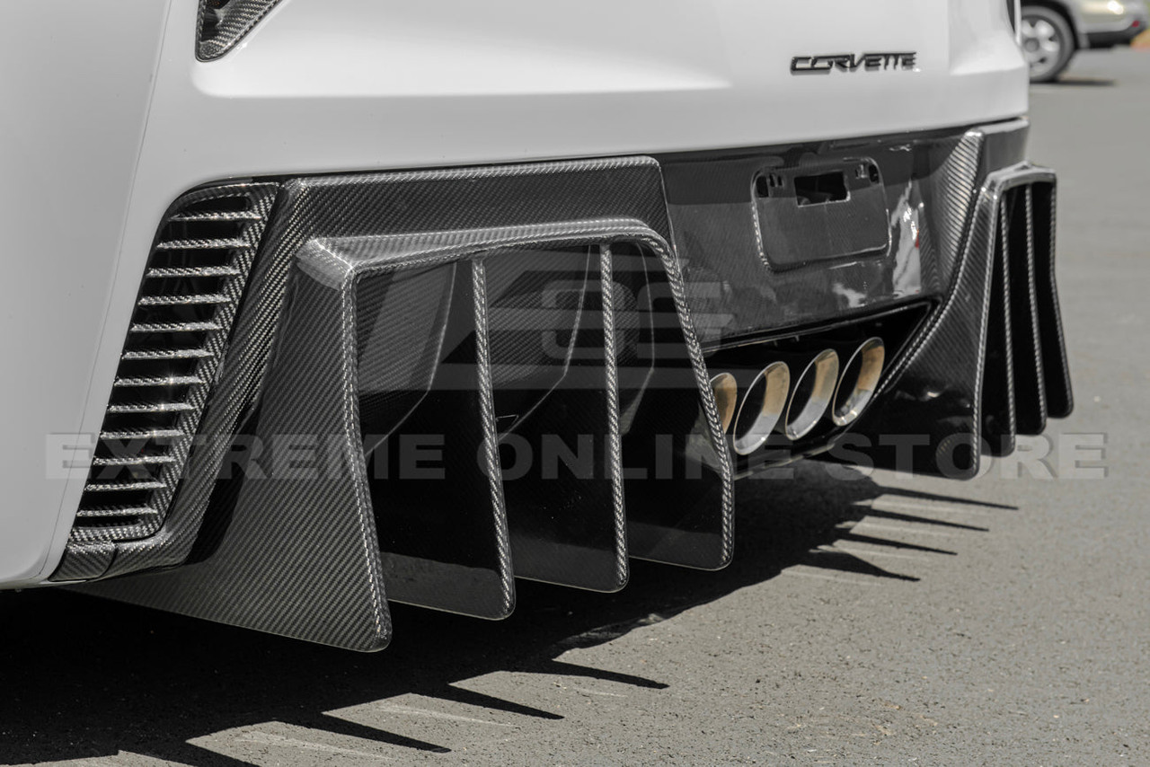EOS Track Package Finned Rear Diffuser - Carbon Fiber - C7