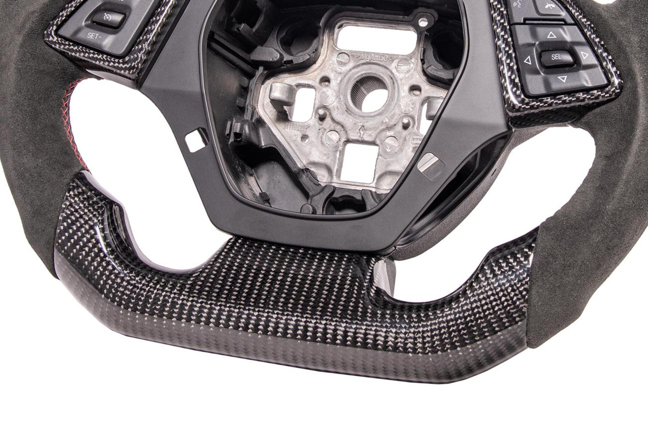 EOS Carbon Fiber Steering Wheel w. Alcantara w. Button Cover - 16-24 Camaro SS / ZL1