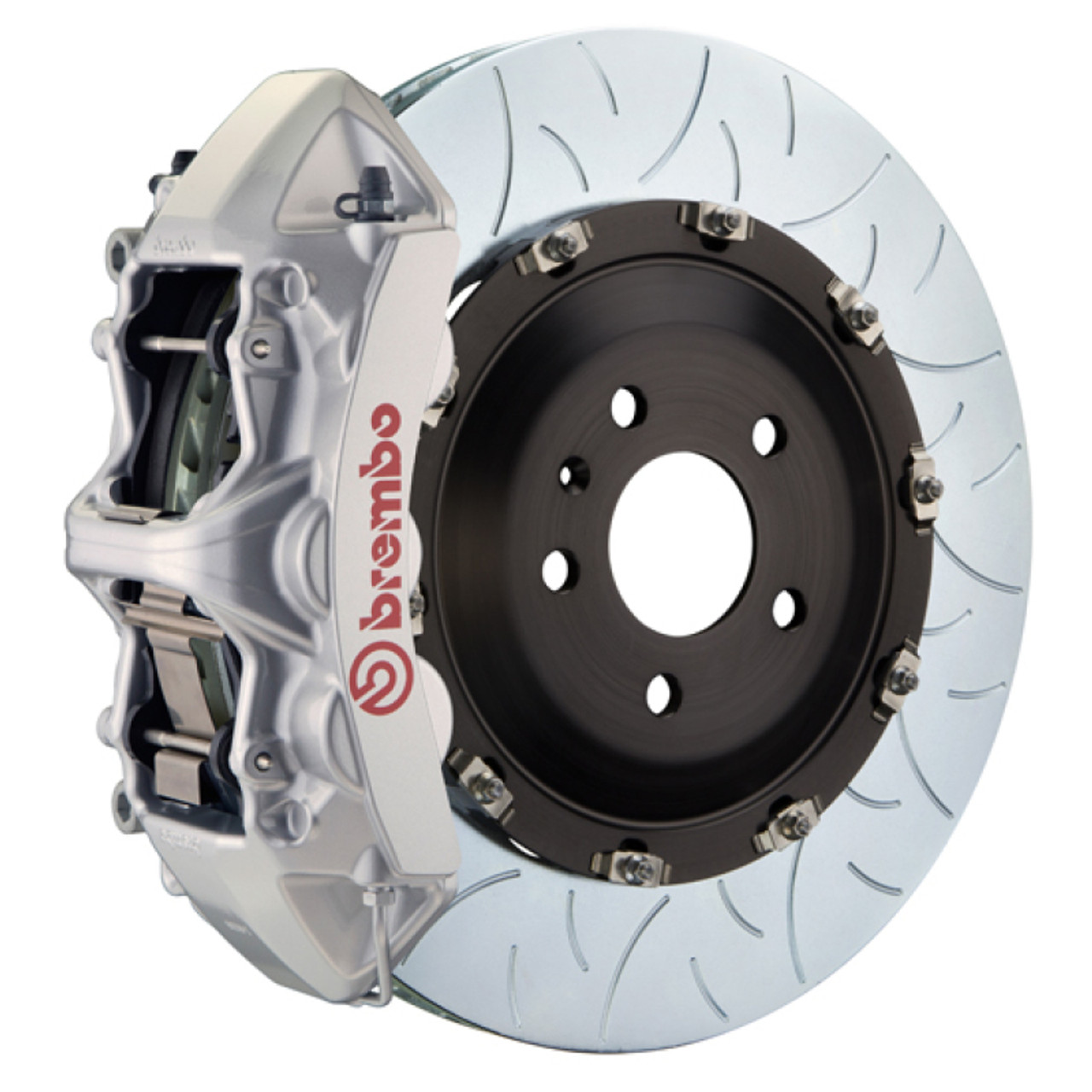 Brembo 15-19 Macan Turbo Front GT BBK 6 Piston Cast 405x34 2pc Rotor Slotted Type3-Silver - 1N3.9534A3