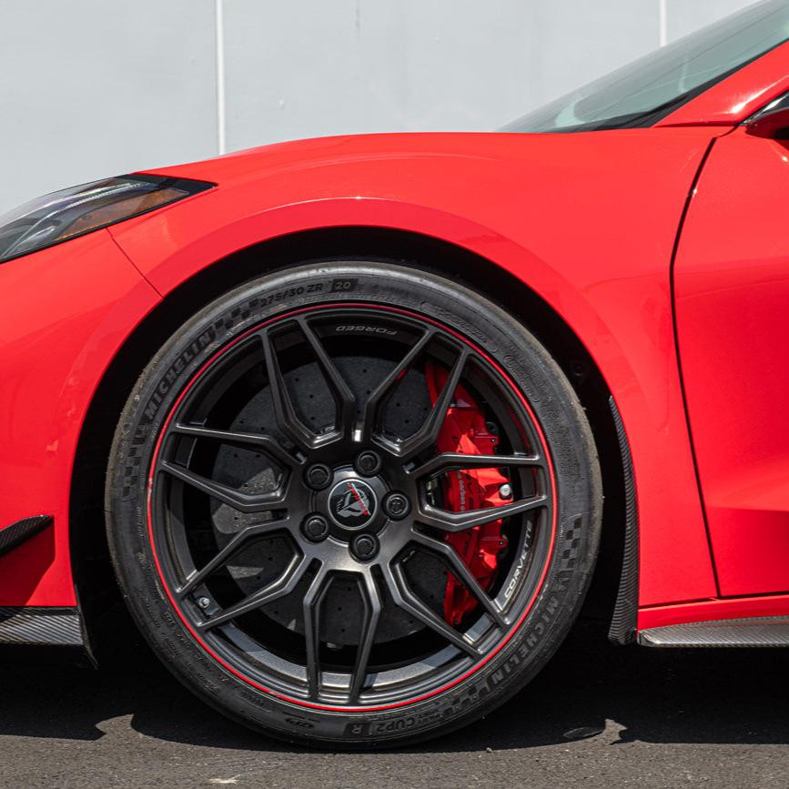 EOS Extended Splash Guards - Front - HydroDip Carbon - C8 Corvette