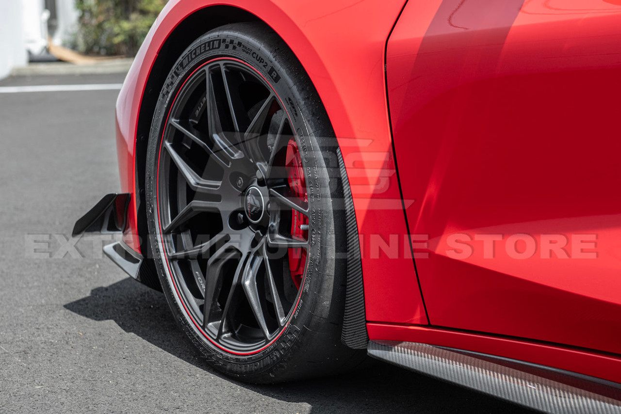 EOS Extended Splash Guards - Front & Rear - HydroDip Carbon - C8 Corvette Z06