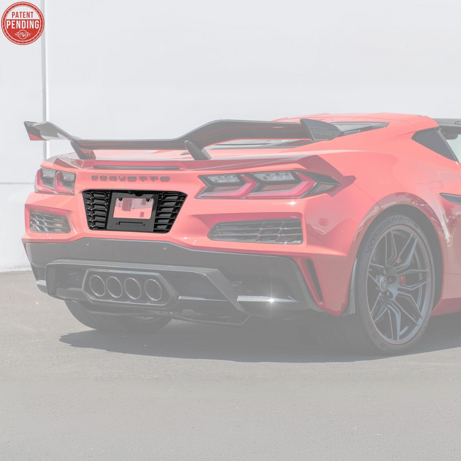 EOS License Plate Backing - Carbon Flash Metallic - C8 Corvette Z06 (VENT-743-V2-ABS)