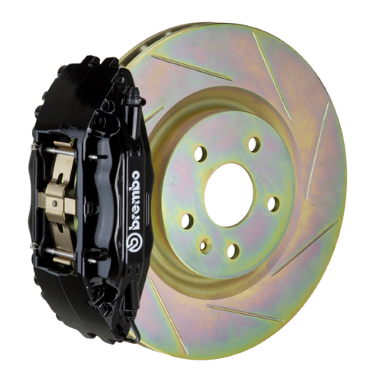 Brembo 02-07 Impreza/WRX/08-14 WRX Front GT BBK 4 Piston Cast 326 x30 1pc Rotor Slotted Type1-Black - 1S5.6001A1