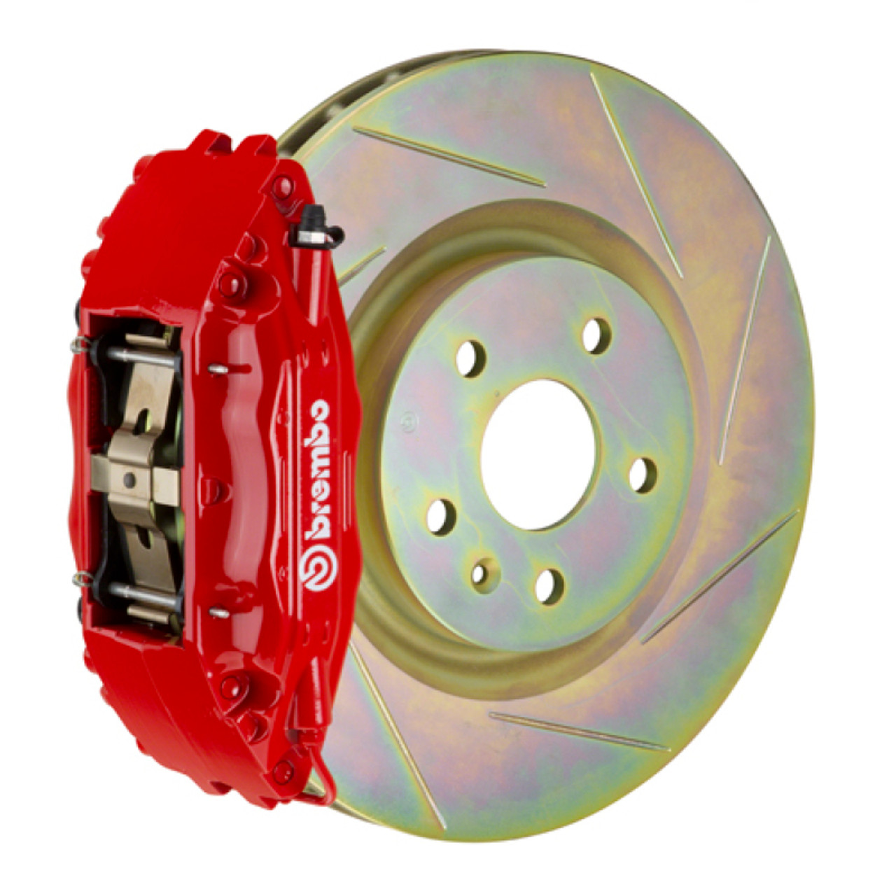 Brembo 02-07 Impreza/WRX/08-14 WRX Front GT BBK 4 Piston Cast 326 x30 1pc Rotor Slotted Type1-Red - 1S5.6001A2
