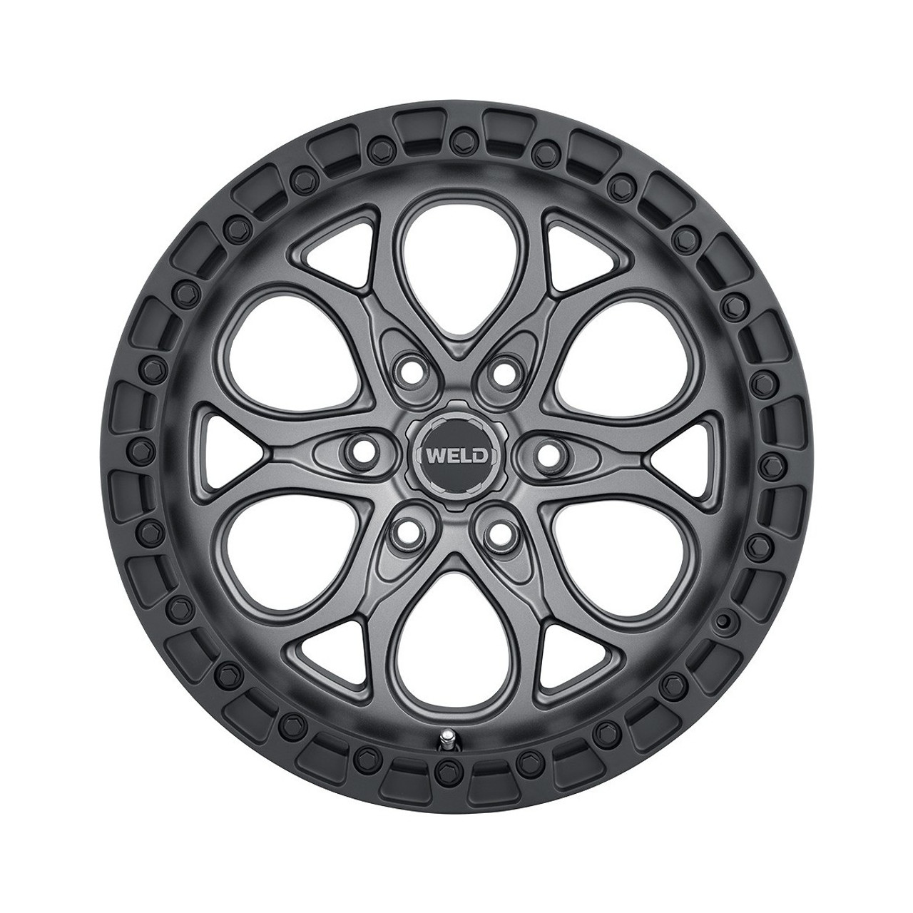 Weld Ledge 6 W107 18x9 / 6x139.7 / 0 Offset / Satin Gunmetal w. Satin Black Ring