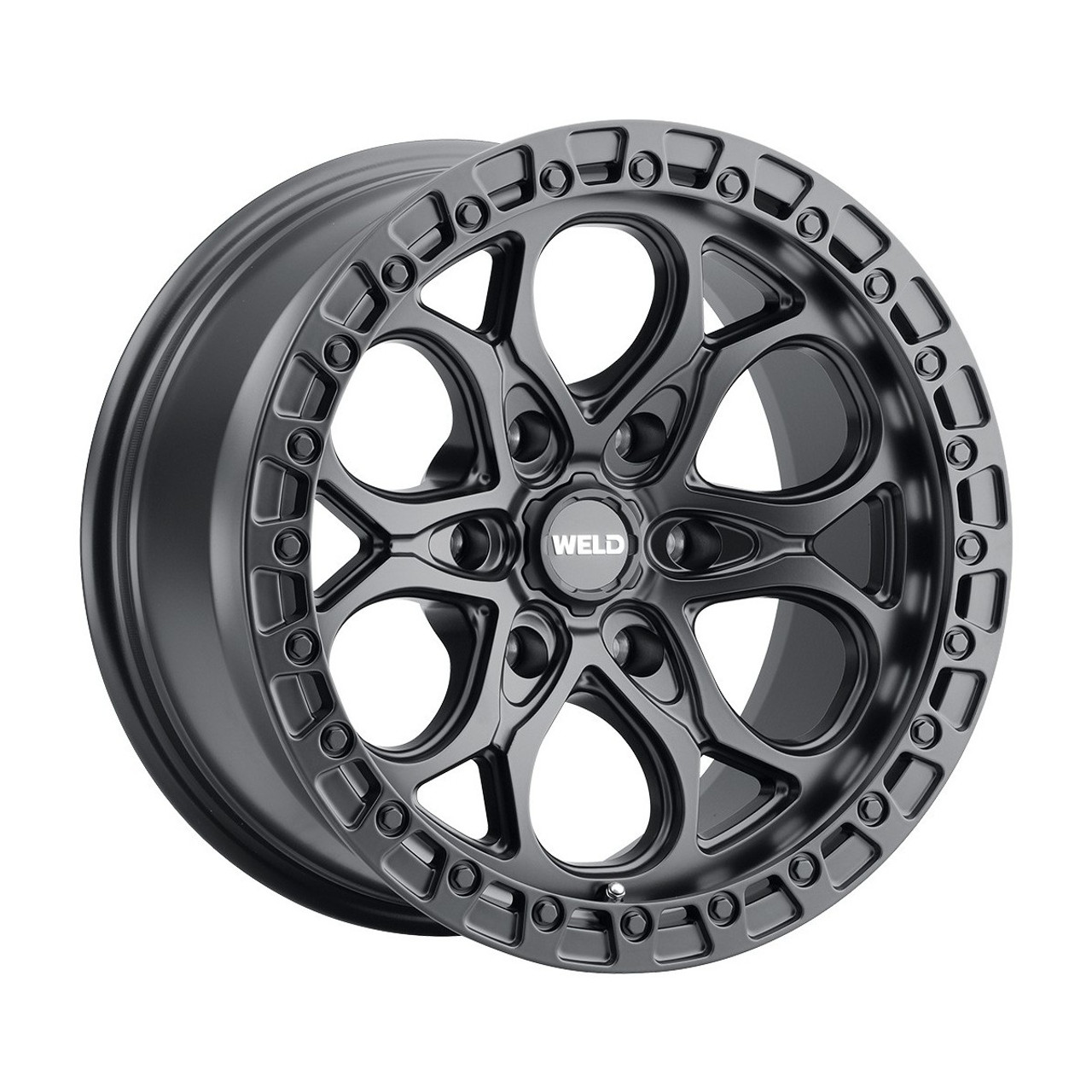 Weld Ledge 6 W108 17x9 / 6x139.7 / -12 Offset / Satin Black w. Satin Black Ring