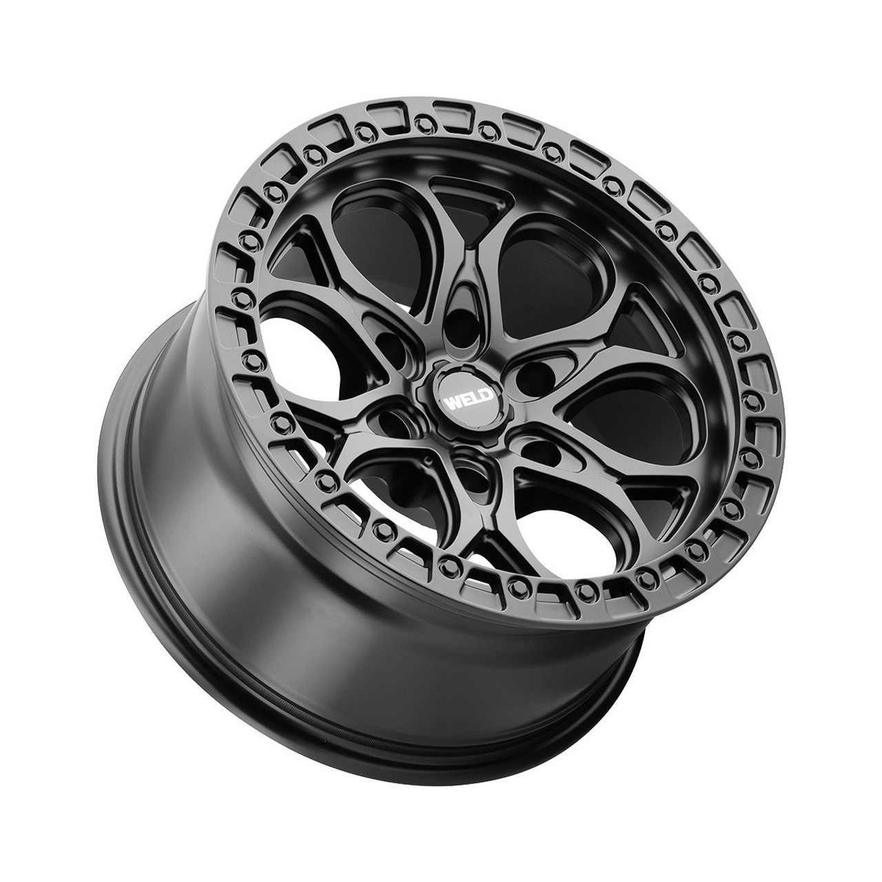 Weld Ledge 6 W108 17x9 / 6x139.7 / -12 Offset / Satin Black w. Satin Black Ring