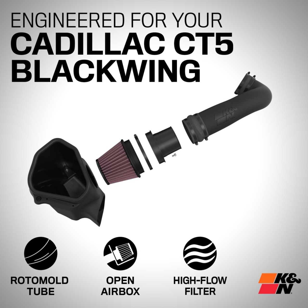 K&N Cold Air Intake Kit - 2022+ Cadillac CT5-V Blackwing