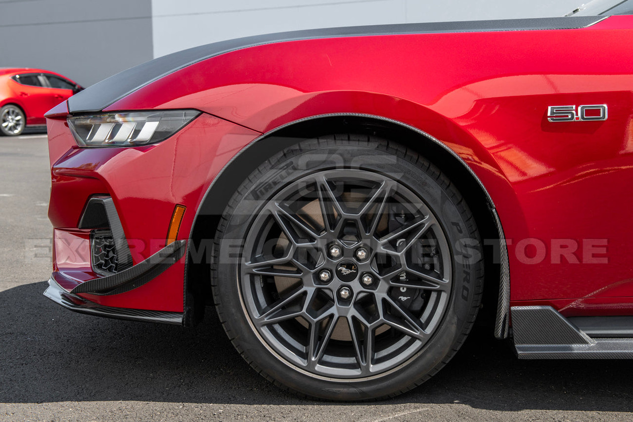 EOS Mud Flaps - Front - Carbon Fiber - 2024+ Mustang GT