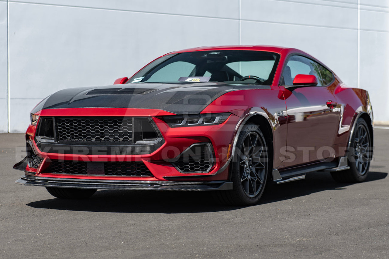 EOS Front Splitter & Splitter Extension - Carbon Fiber - 2024+ Mustang GT S650