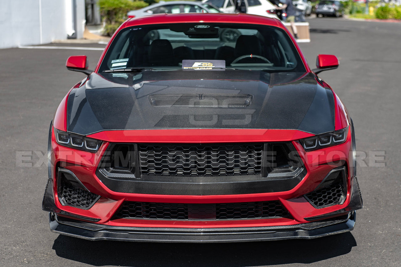 EOS Front Splitter & Splitter Extension - Carbon Fiber - 2024+ Mustang GT S650