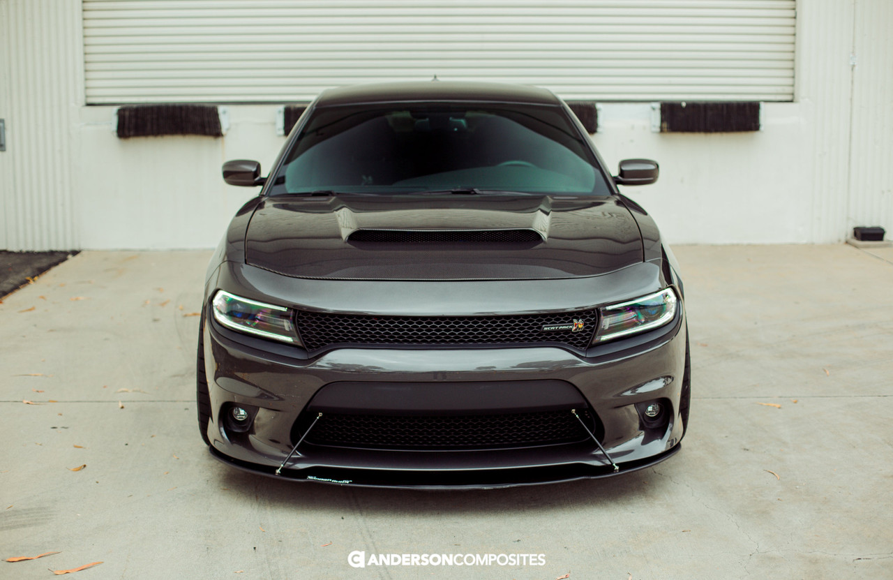 Anderson Composites Type-DM Demon Style Carbon Fiber Hood - 15-23 Dodge Charger Hellcat
