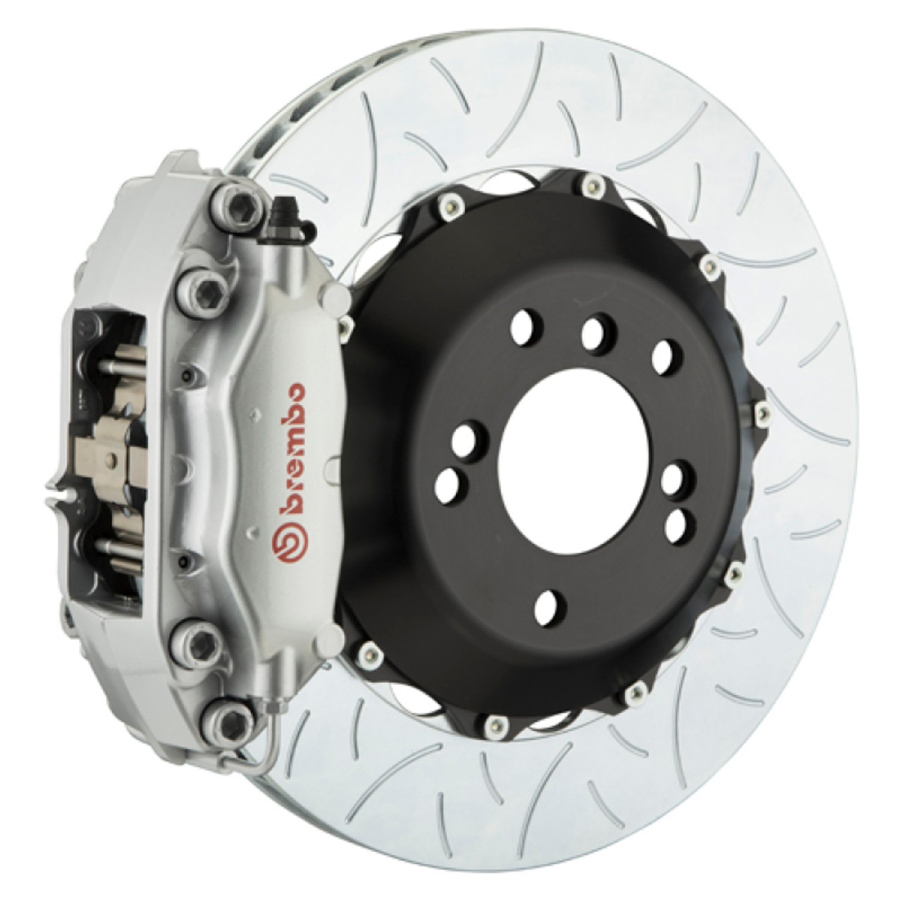 Brembo 99-04 996 Rear GT BBK 4 Piston Cast 2pc 345x28 2pc Rotor Slotted Type3-Silver - 2C3.8007A3