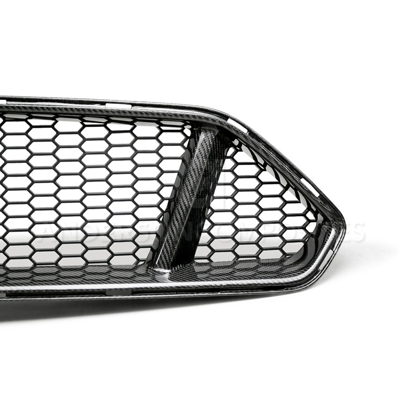 Anderson Composites Type-GT Carbon Fiber Upper Grille - 15-23 Ford Mustang S550